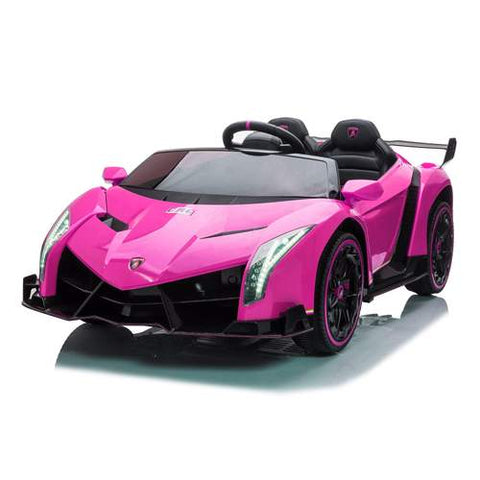 Image of 12V Licensed Lamborghini Veneno Kids Car with Bluetooth | Pink