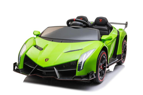 Image of 2021 Licensed Lamborghini Veneno Exotic Kids Car with Bluetooth | Lime Green - Elegant Electronix