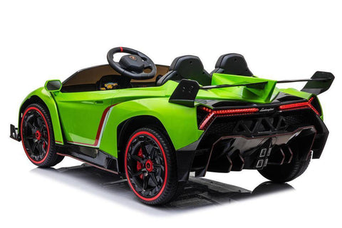 Image of 2021 Licensed Lamborghini Veneno Exotic Kids Car with Bluetooth | Lime Green - Elegant Electronix