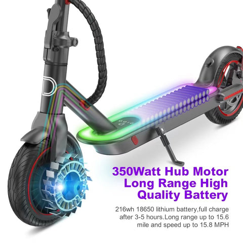 Image of 36V LED Electric Scooter | Black