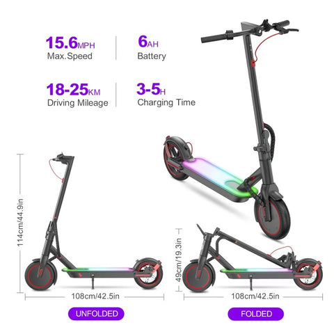 Image of 36V LED Electric Scooter | Black