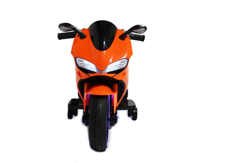 Image of Ducati Style Kids Motorcycle with LED Wheels Electric Ride on Bike 12V | Orange - Elegant Electronix