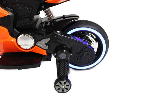 Image of Ducati Style Kids Motorcycle with LED Wheels Electric Ride on Bike 12V | Orange - Elegant Electronix