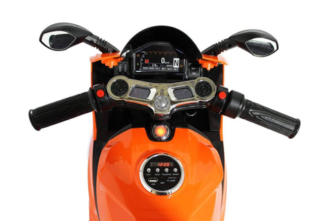 Image of Ducati Style Kids Motorcycle with LED Wheels Electric Ride on Bike 12V | Orange - Elegant Electronix