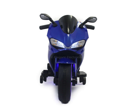 Image of Ducati Style Motorcycle with LED Wheels Electric Ride on Bike 12V | Blue - Elegant Electronix