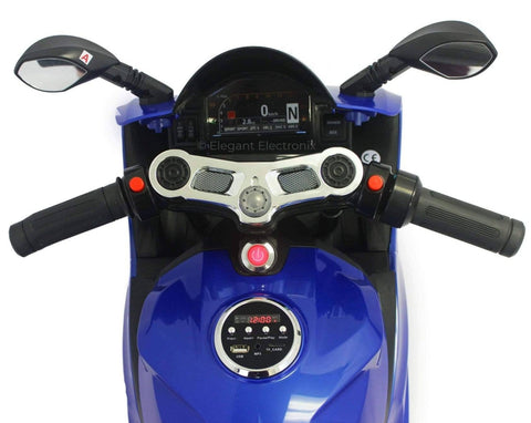 Image of Ducati Style Motorcycle with LED Wheels Electric Ride on Bike 12V | Blue - Elegant Electronix