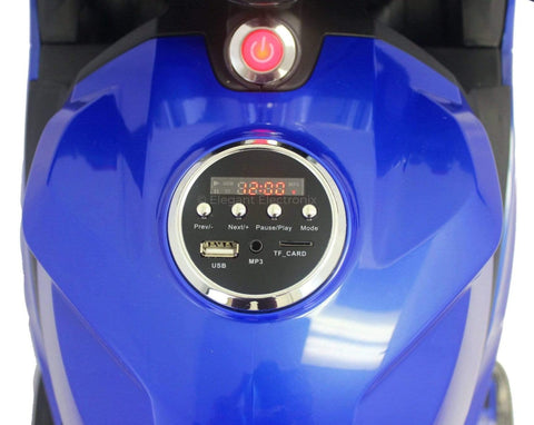 Image of Ducati Style Motorcycle with LED Wheels Electric Ride on Bike 12V | Blue - Elegant Electronix