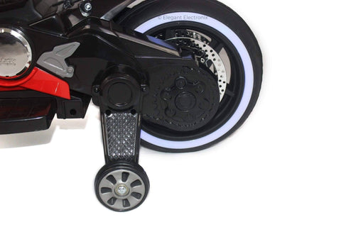 Image of Ducati Style Motorcycle with LED Wheels Electric Ride on Bike 12V | Red - Elegant Electronix