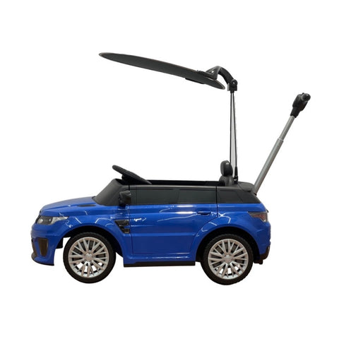 Image of Range Rover Electric Kids’ Car and Stroller | Blue