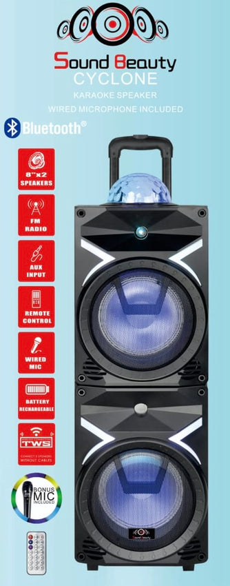 The Cyclone | Double 8 Bluetooth Karaoke Speaker