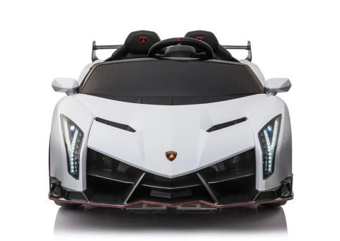 Image of 12V Licensed Lamborghini Veneno Exotic Kids Car with Bluetooth | White