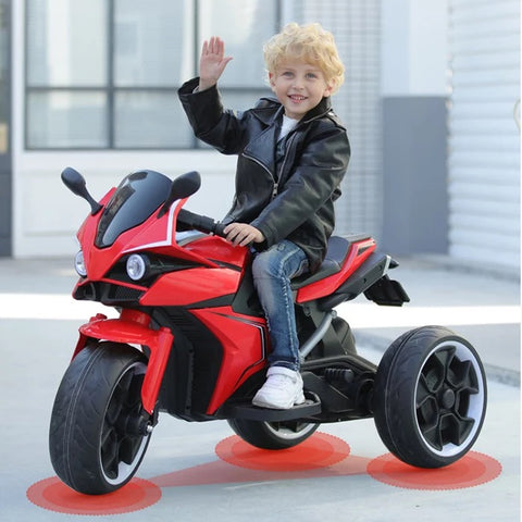 Image of 3 Wheel Motorcycle with LED Wheels Electric Kids Motorcycle Trike 12V