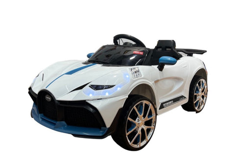 Image of Baby Bugatti Style Ride on Car with Parental Remote Control 12V | White