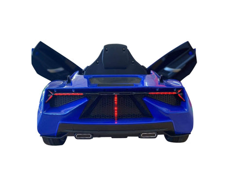 Image of Lambo Style Ride on Car with Parental Remote Control 12V | Blue - Elegant Electronix