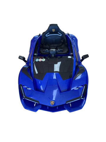 Image of Lambo Style Ride on Car with Parental Remote Control 12V | Blue - Elegant Electronix