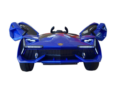 Image of Lambo Style Ride on Car with Parental Remote Control 12V | Blue - Elegant Electronix