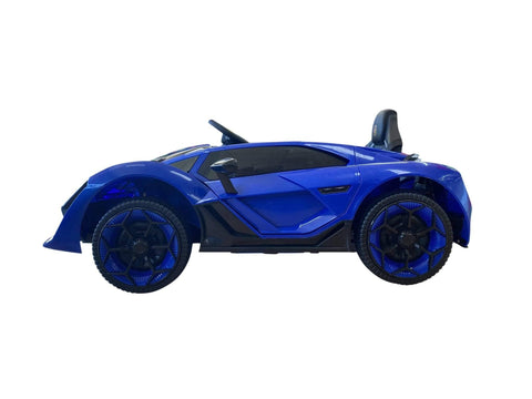 Image of Lambo Style Ride on Car with Parental Remote Control 12V | Blue - Elegant Electronix