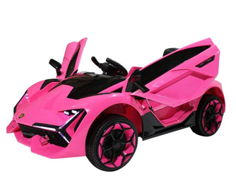 Lambo Style Ride on Car with Parental Remote Control 12V | Pink - Elegant Electronix