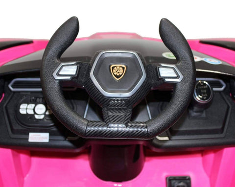 Image of Lambo Style Ride on Car with Parental Remote Control 12V | Pink - Elegant Electronix