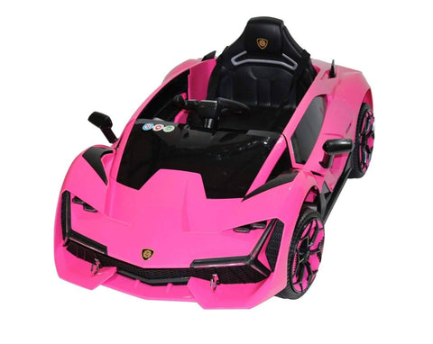 Image of Lambo Style Ride on Car with Parental Remote Control 12V | Pink - Elegant Electronix