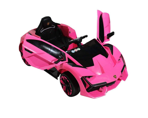 Image of Lambo Style Ride on Car with Parental Remote Control 12V | Pink - Elegant Electronix