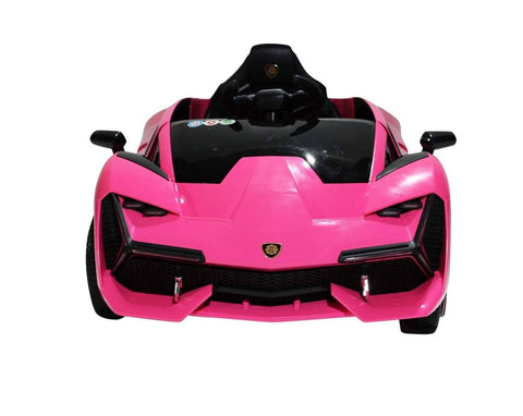 Image of Lambo Style Ride on Car with Parental Remote Control 12V | Pink - Elegant Electronix