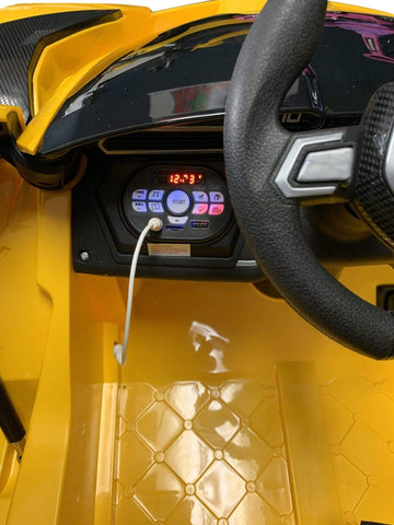 Image of Lambo Style Ride on Car with Parental Remote Control 12V | Yellow - Elegant Electronix