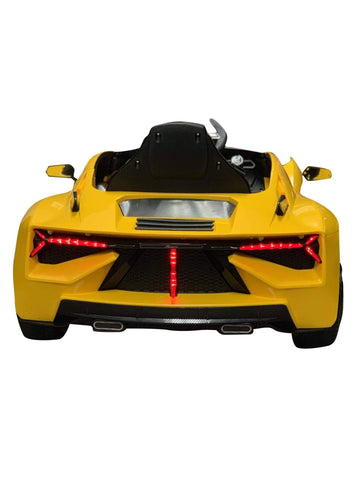 Image of Lambo Style Ride on Car with Parental Remote Control 12V | Yellow - Elegant Electronix