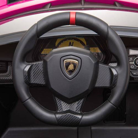 Image of 12V Licensed Lamborghini Veneno Kids Car with Bluetooth | Pink