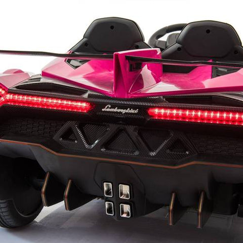 Image of 12V Licensed Lamborghini Veneno Kids Car with Bluetooth | Pink