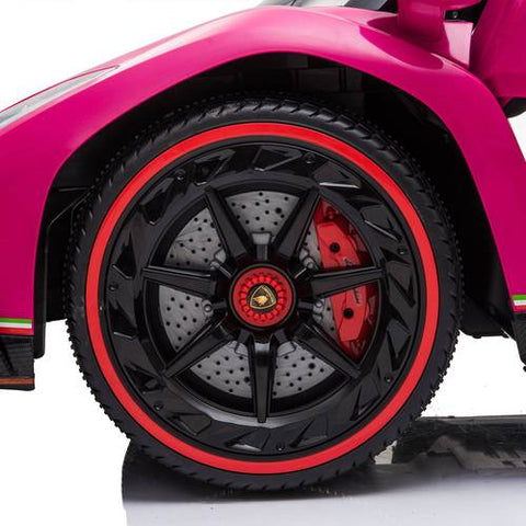 Image of 12V Licensed Lamborghini Veneno Kids Car with Bluetooth | Pink