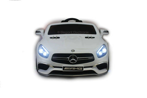 Image of Licensed Metallic Mercedes AMG with Touchscreen TV and Remote Control 12V | White - Elegant Electronix