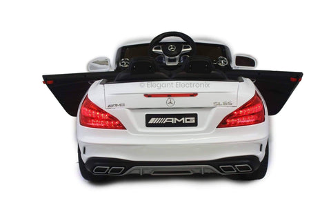 Image of Licensed Metallic Mercedes AMG with Touchscreen TV and Remote Control 12V | White - Elegant Electronix