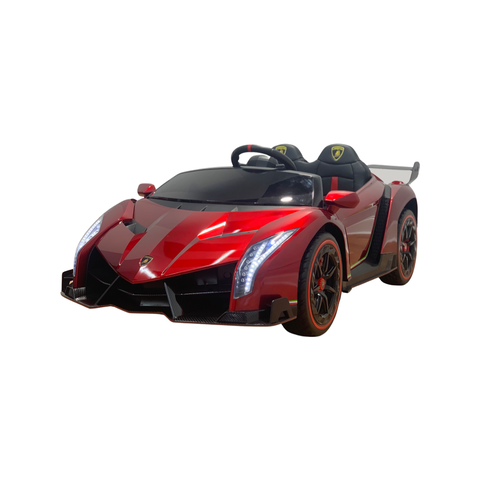 Image of 12V Licensed Lamborghini Veneno Exotic Kids Car with Bluetooth | Candy Apple Red