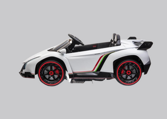 12V Licensed Lamborghini Veneno Exotic Kids Car with Bluetooth | White