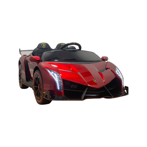 Image of 12V Licensed Lamborghini Veneno Exotic Kids Car with Bluetooth | Candy Apple Red