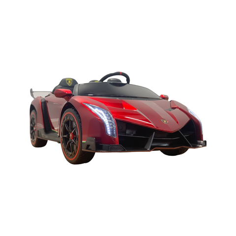 Image of 12V Licensed Lamborghini Veneno Exotic Kids Car with Bluetooth | Candy Apple Red