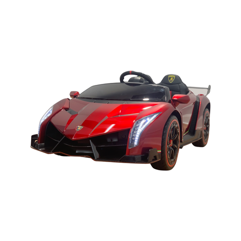 Image of 12V Licensed Lamborghini Veneno Exotic Kids Car with Bluetooth | Candy Apple Red